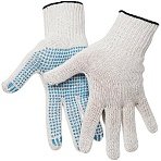 Перчатки х/б 7.5 класс OfficeClean, эконом, с точечным ПВХ, 4 нитки, белый, (42-43г), 166 текс