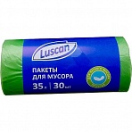 Мешки для мусора ПНД 35л 8мкм 30шт/рул зеленый 48×58см Luscan