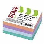 Блок для записей STAFF, проклеенный, куб 8×8 см, 350 листов, цветной, чередование с белым