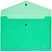 превью Папка-конверт на кнопке СТАММ А4, 180мкм, пластик, прозрачная, зеленая