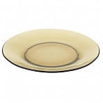 Тарелка обеденная стеклянная Glass Basilico диаметр 200 мм коричневая (60066007)