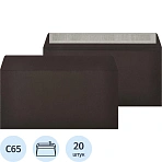 Конверт C65 120 г/кв. м черный стрип (20 штук в упаковке)