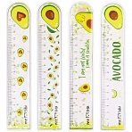 Линейка 15 см MESHU «Avocado» ПВХ с блестками, гибкая, ассорти, европодвес