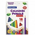 Карандаши цветные BRAUBERG PREMIUM18 цветовтрехгранныегрифель мягкий 3.3 мм181652