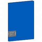 Папка с 20 вкладышами Berlingo «Soft Touch», 17мм, 700мкм, синяя, с внутр. карманом