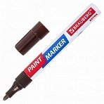 Маркер-краска лаковый EXTRA (paint marker) 4 мм, КОРИЧНЕВЫЙ, УЛУЧШЕННАЯ НИТРО-ОСНОВА, BRAUBERG