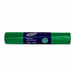 Мешки для мусора на 120 л Luscan зеленые (ПНД, 25 мкм, в рулоне 20 шт, 70×110 см)