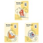 Набор деревянных значков MESHU «For cat lovers», каширование, 3шт. 