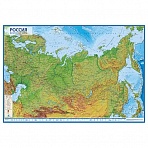 Карта «Россия» физическая Globen, 1:8.5млн., 1010×700мм, интерактивная, с ламинацией, европодвес