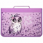 Папка для труда BRAUBERG А4 с ручкой1 отделениеорганайзермолния вокруг«Cute Owls»270343