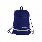 Мешок для обуви 1 отделение Berlingo «Basic blue», 360×460мм, светоотражающая лента, карман на молнии