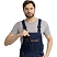 превью Полукомбинезон рабочий летний мужской л34-ПК со светоотражающим кантом синий (размер 112-116 (56-58), рост 170-176)