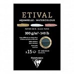 Альбом для акварели 15л., А5, на склейке Clairefontaine «Etival», 300г/м2, торшон, холод. пресс., черн. 
