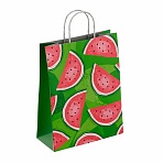 Крафт-пакет бумажный «Фрукты» 26×15х35 см, с кручеными ручками, плотность 100 г/м2, белый