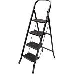 Стремянка Jet Black 4 шир. ступ. с ковриком, сталь, Zalger, арт. 9920-4