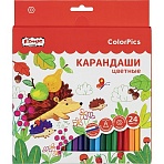 Карандаши цветные 24 цвета Комус Класс ColorPics, шестигранные