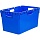 Ящик п/э 600×400x340 сплошной, стенки с отверс. для пакетов цв. синий