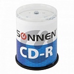 Диски CD-R SONNEN 700Mb 52x Cake Box (упаковка на шпиле) КОМПЛЕКТ 100шт