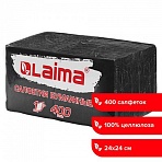 Салфетки бумажные 400 шт., 24×24 см, «Big Pack», черные, 100% целлюлоза, LAIMA