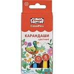 Карандаши цветные 6цв/наб6-гран №1School/Комус Класс ColorPics коротк,88мм