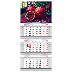 Календарь квартальный 3 бл. на 3 гр., 295×660 мм BG «Гранат», с бегунком, 2026г.