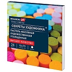 Пастель масляная BRAUBERG ART «Секреты художника», УТОЛЩЕННАЯ, 24 цвета, круглое сечение