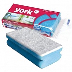 Губка для посуды York, санитарная, поролон с абразивным слоем, 13.5×7×4.3см, 1шт. 