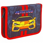 Пенал с наполнением BRAUBERG, 1 отделение, откидная планка, 24 предмета, 21×14 см, «Perfomance Racing», 229292