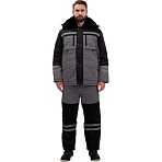 Костюм рабочий зимний муж з03-КПК сер/черн (р.64-66) 194-201