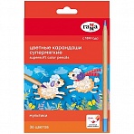 Карандаши цветные Гамма «Мультики», 36цв., супермягкие, увелич. диаметр грифеля 4.0мм, заточен., картон. упак., европодвес