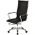 превью Кресло для руководителя Комус Мебель (Easy Chair) 704 чёрное (натуральная кожа с компаньоном, металл хромированный)