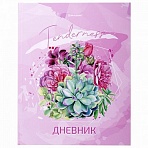 Дневник 5-11 класс 48 л., твердый, BRAUBERG, глянцевая ламинация, с подсказом, «Кактусы»