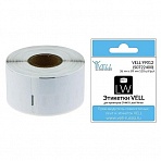 Картридж для принтера этикеток Vell VL-D-99012/S0722400 (36 мм x 89 мм, цвет ленты белый, шрифт черный)
