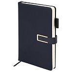 Ежедневник недатированный А5 143×210мм BRAUBERG Deluxe, под кожу, магнит 160л, черный, 117414