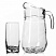 превью Набор посуды для питья Pasabahce Sylvana силикатное стекло - кувшин 2600 мл и 6 стаканов 300 мл (артикул производителя 97875B)