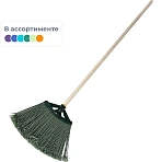 Метла веерная пластиковая с черенком (ширина рабочей части 38 см)
