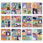 Тетради предметные, КОМПЛЕКТ 12 ПРЕДМЕТОВ, 48 л., TWIN-лак, FUNSTER (ФАНСТЕР), МЕМНЫЕ КОТЫ