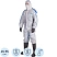 превью Комбинезон одноразовый с капюшоном Lakeland MicroMAX NS CoolSuit белый/синий 45-55 г/кв.м (размер 46-50, М, EMNC428)