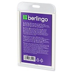 Бейдж вертикальный Berlingo «ID 400», 55×85мм, светло-серый, без держателя