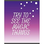 Тетрадь общая А5 48л Magic stars фиол., клет, скреп, ВД-лак