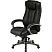 превью Кресло для руководителя Комус Мебель (Easy Chair) 604 чёрное (натуральная кожа с компаньоном, пластик)