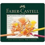 Карандаши цветные Faber-Castell Polychromos 24 цвета в металлической коробке