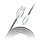 Кабель Smartbuy iK-512NS, USB(AM) - Lightning(M), для Apple, в оплетке, 2A output, 1м, белый, черный