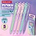 превью Ручки шариковые автоматические с грипом BRAUBERG «CLASSIC PASTEL», СИНИЕ, НАБОР 5 ШТ., пишущий узел 0.5 мм, линия письма 0.35 мм