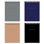 Блокнот МАЛЫЙ ФОРМАТ А7 75×105 мм, 40 л., гребень, картон, клетка, BRAUBERG «Minimal Classic»