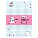 Сменный блок 80л., А5 клетка MESHU «Сute bunny», пленка т/у, в клетку