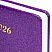 превью Ежедневник датированный 2026 А5 138×213мм BRAUBERG Sparkle, под кожу, блестки, фиолетовый