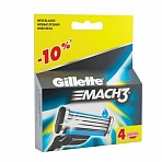 Сменные кассеты для бритья 4 шт. GILLETTE (Жиллет) «Mach3»для мужчин