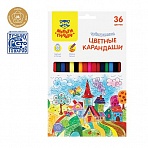 Карандаши цветные Мульти-Пульти «Невероятные приключения», 36цв., трехгран., заточен., картон, европодвес