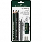Набор карандашей ч/г Faber-Castell «Pitt Graphite», 5шт. +ластик+точилка, 2B/6B, заточен., блистер